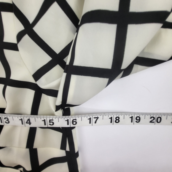 J.Crew Womens 3 Quarter Sleeve Checkered Black White Dress Size 00 Back Button - Picture 8 of 8